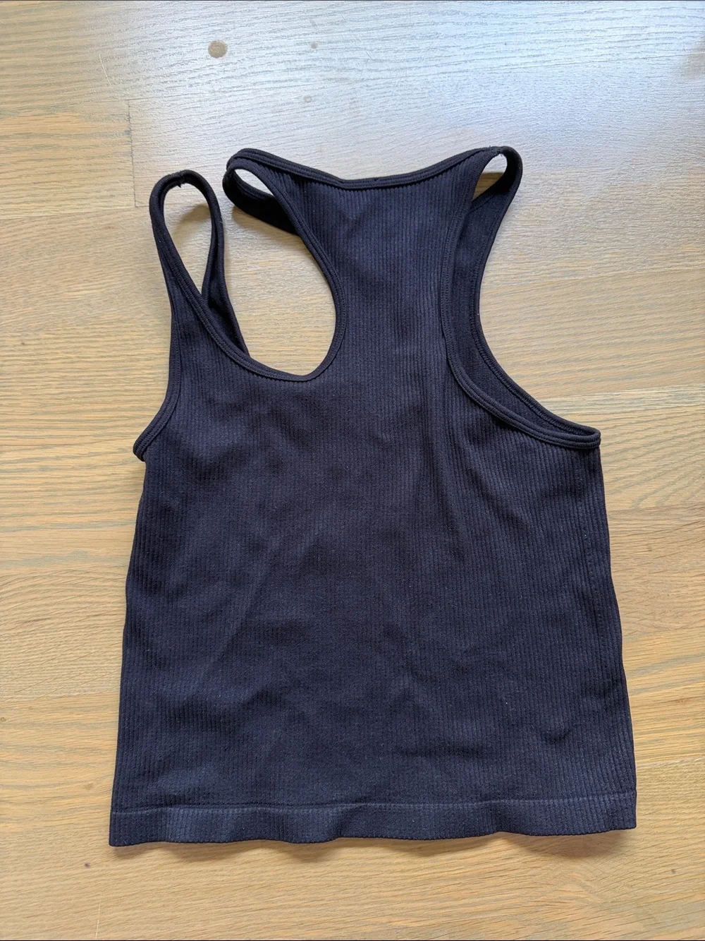 Zara Black Ribbed Racerback Crop Top - Picture 2 of 4